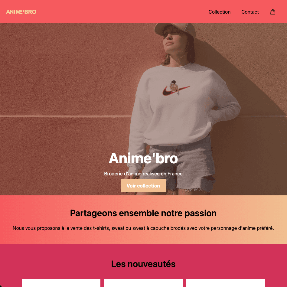 Screenshot of Animebro Shop website