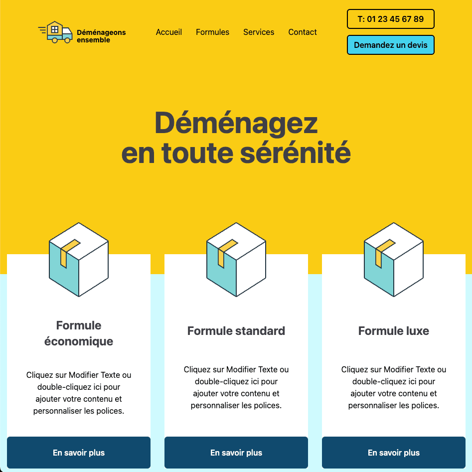 Screenshot of Next.js Movers website